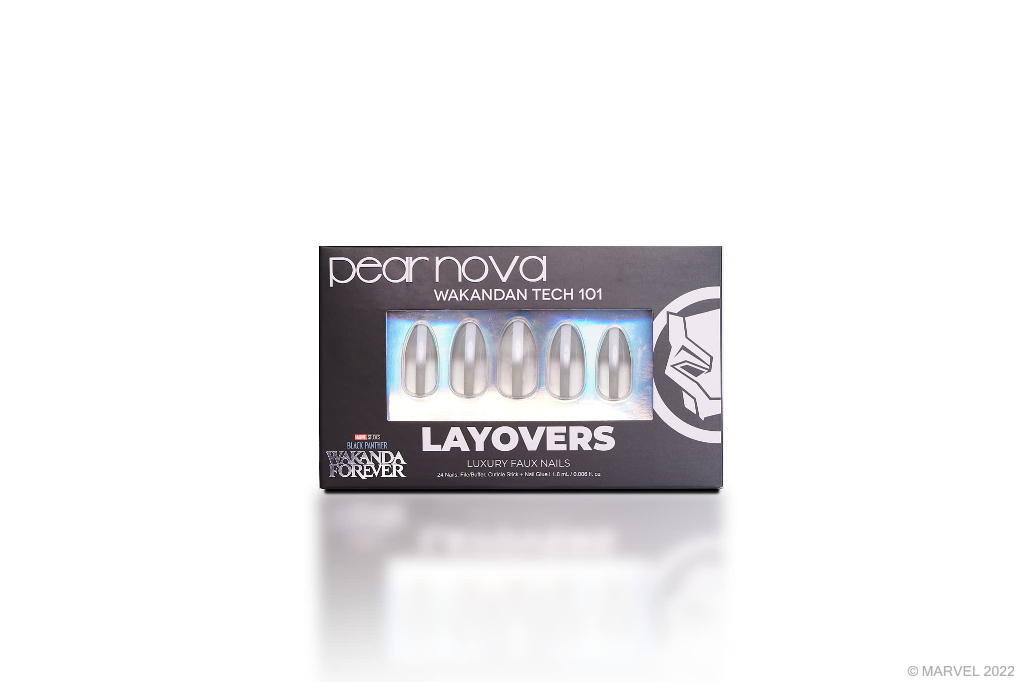 Wakanda Forever | Pear Nova Wakandan Tech 101 Layovers - Luxury Faux Nails