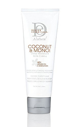 Design Essentials Natural Deep Moisture Coconut Milk Crème to Repair Dull, Dry, Damaged Natural Hair-Coconut & Monoi Collection, 4oz - Duafe Beauty Collective