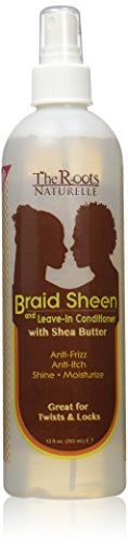 The Roots Naturelle Braid Sheen Braid Spray and Leave in Conditioner Enriched With Shea Butter, Vitamins and Essential Oils. Large 12 Fluid Ounce Bottle - Duafe Beauty Collective