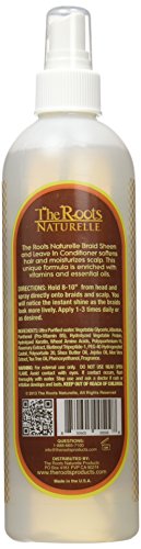 The Roots Naturelle Braid Sheen Braid Spray and Leave in Conditioner Enriched With Shea Butter, Vitamins and Essential Oils. Large 12 Fluid Ounce Bottle - Duafe Beauty Collective