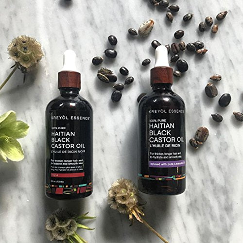 Haitian Black Castor Oil - 100% Pure & Unrefined (Lwil Maskriti/Palma Christi) (3.4oz) - Duafe Beauty Collective